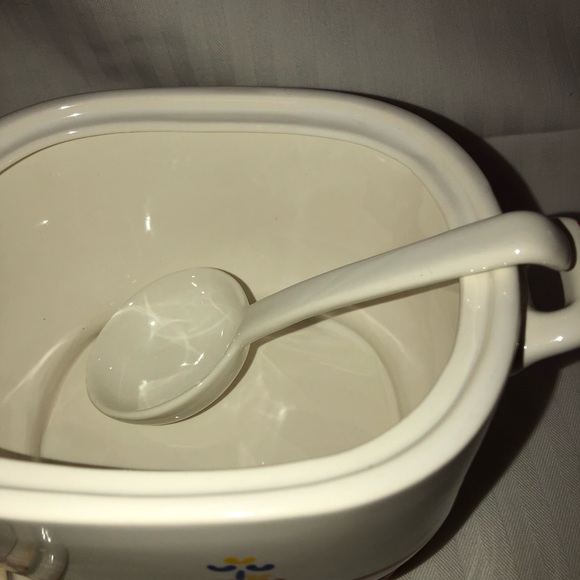 Retro/ vintage gray boat / soup tureen Riva Designs Tulips red/blue/yellow - Picture 7 of 15